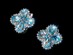 Серьги из белого золота с топазами э4771сг09210412