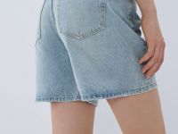 Прямые шорты со средней посадкой, Голубой