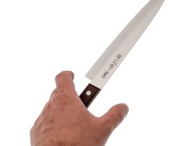 Кухонный нож для тонкой нарезки, Special Offer, Kanetsugu, 2006, сталь AUS-8/SUS410, в картонной коробке