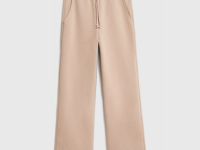 Широкие трикотажные брюки для девочек, Бежевый