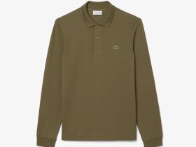 Мужское поло Lacoste L.12.21 классического кроя с длинным рукавом