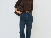 Укороченный кардиган на пуговицах, Коричневый