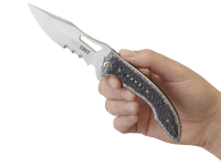 Складной нож CRKT Fossil™ BLACK WITH VEFF SERRATIONS™, сталь 8Cr13MoV, рукоять сталь 2Cr13, накладки G10