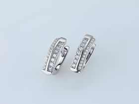 Серьги из белого золота с бриллиантами э0901сг06210106