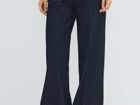 Широкие джинсы с ремнём, Синий