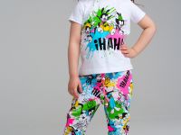 Брюки детские трикотажные для девочек, 2 пары в комплекте