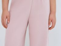 Широкие трикотажные брюки для девочек, Розовый