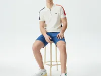 Мужское трикотажное поло Lacoste на молнии