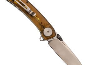 Складной нож Dr.Tech W3610PY, сталь 14C28N, рукоять PEI, желтый