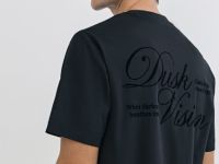 Футболка из мерсеризованного хлопка с принтом, Черный