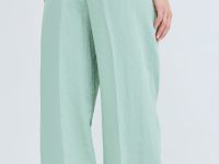 Брюки прямого силуэта со стрелками, Зеленый