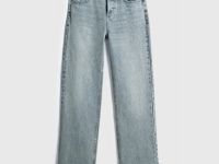 Прямые джинсы со средней посадкой, Голубой