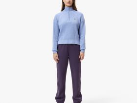 Женский свитер Lacoste свободного кроя с высоким воротом на молнии