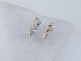 Серьги из комбинированного золота с бриллиантами э1001сг07200358