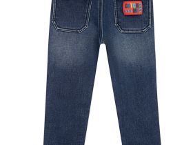 Брюки текстильные джинсовые утепленные флисом для мальчиков