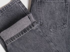 Джинсы Mom для девочек, Серый