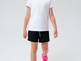 Комплект спортивный для девочки: футболка, шорты, мешок