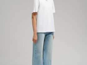 Поло свободного кроя из джерси