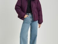 Утепленная куртка с воротником-стойкой