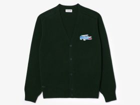 Мужской кардиган Lacoste из кардочесаной шерсти