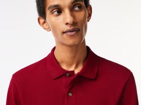 Мужское поло Lacoste L.12.21 классического кроя с длинным рукавом