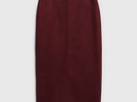 Юбка миди из искусственной замши, Фиолетовый