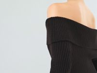 Вязаное платье с открытыми плечами, Черный