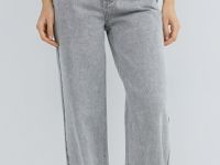 Широкие джинсы с высокой посадкой, Серый