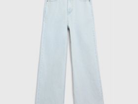 Широкие джинсы для девочек, Голубой