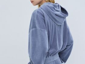 Толстовка из бархата, Синий