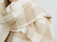 Шарф в клетку, Бежевый