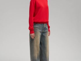 Джемпер полуприлегающего кроя из хлопка