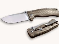 Нож складной LionSteel SR1 B, сталь Uddeholm Sleipner, рукоять титан