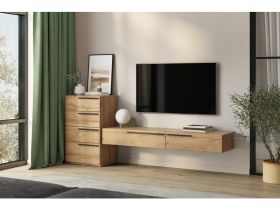 ТВ-тумба подвесная Кимбол 160x20 Дуб Золотистый