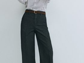 Широкие джинсы Wide leg с высокой посадкой, Черный