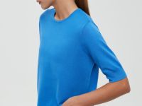 Джемпер с коротким рукавом и округлой горловиной