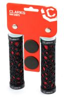 Грипсы Clark's CL0208 с замком, двухкомпонентные (черный / красный)