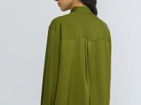 Сатиновая блузка из вискозы, Зеленый