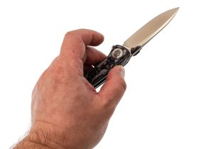 Складной нож Dr.Tech W3610MG, сталь 14C28N, рукоять микарта, Pattern Gray