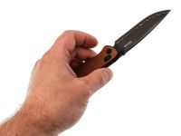 Складной нож SRM Terrier 258L-MN2, сталь 140Cr, рукоять коричневая микарта