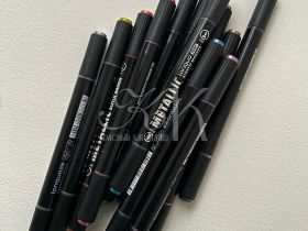 Набор маркеров акриловые металлик, двусторонние Languo, 12 цвета