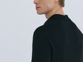 Вязаное поло с коротким рукавом, Черный