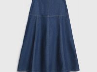 Джинсовая юбка миди, Синий