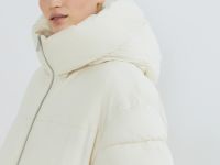 Утеплённая стёганая куртка с капюшоном, Бежевый