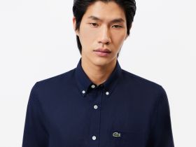 Мужская льняная рубашка Lacoste стандартного кроя