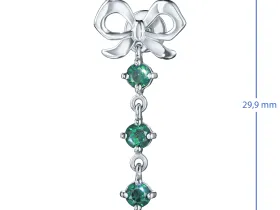 Пусеты из серебра с изумрудами э0678пс12250369