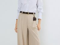 Широкие брюки с шерстью O'STIN x Яндекс Книги, Бежевый
