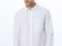 Рубашка из смесового льна, Белый