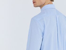 Рубашка в клетку виши, Голубой