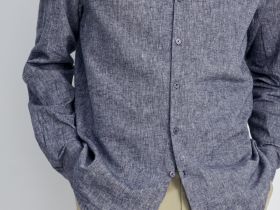 Рубашка из льна с длинным рукавом